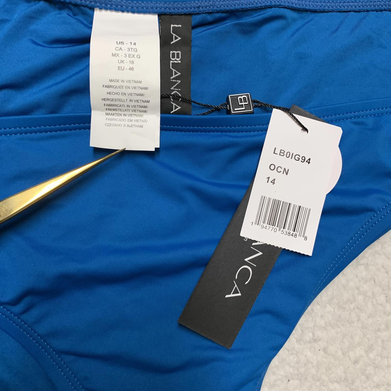La Blanca Women's Sz 14 UPF 50+ Adjustable Swim Bottom Turquoise  Blue