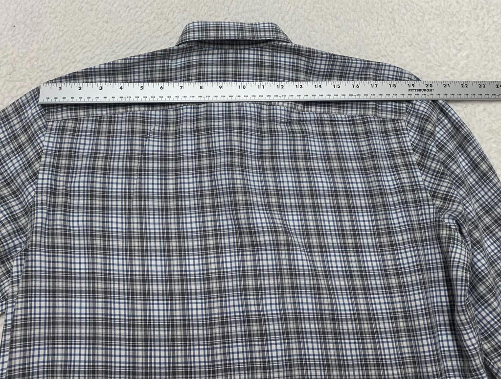 Maker Company Mens Size Large Black Gray Classic Plaid Shirt