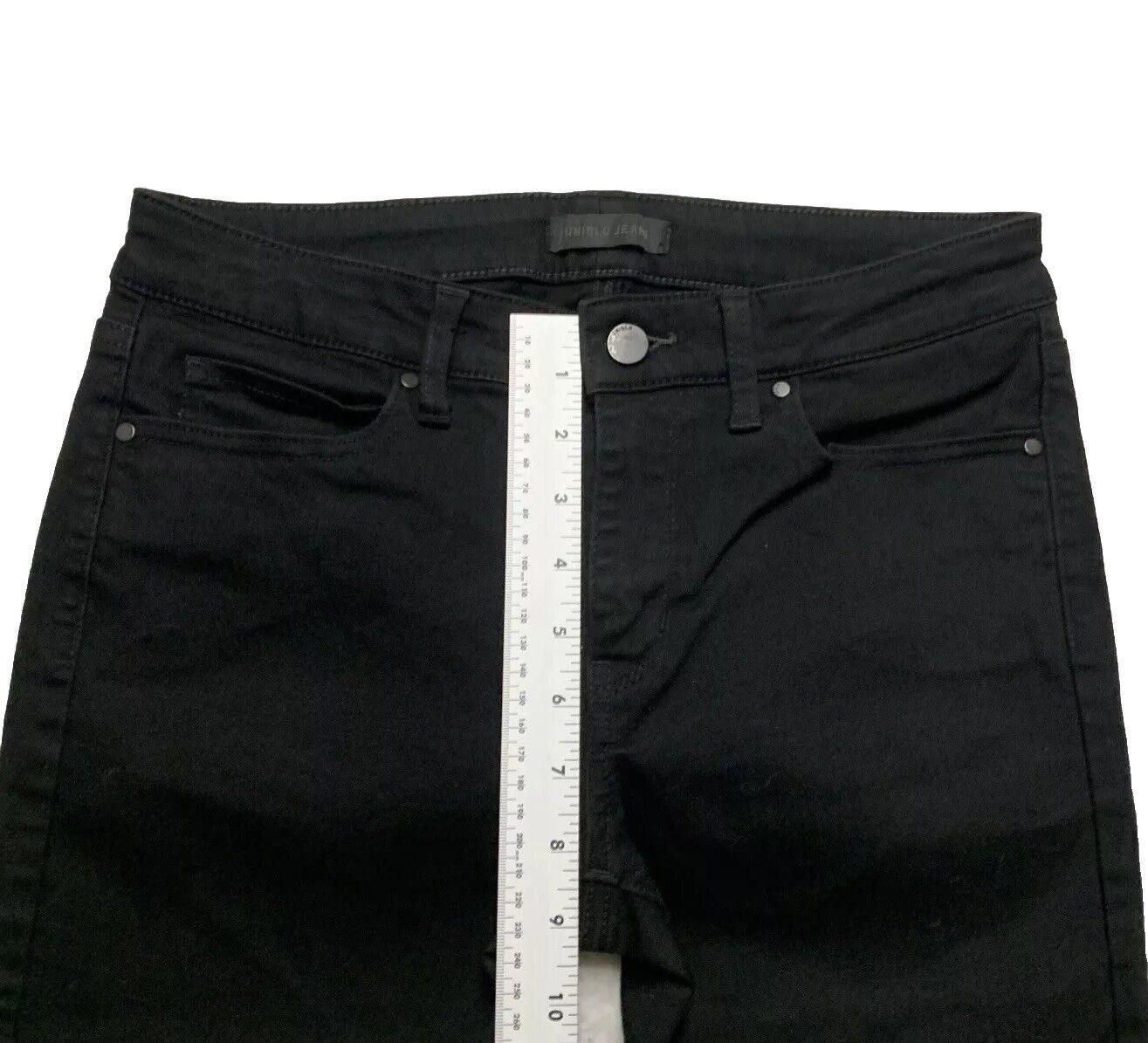 Uniqlo Men's Size 27x 26.75 Black Skinny Jeans Mid Rise Denim Cotton Blend