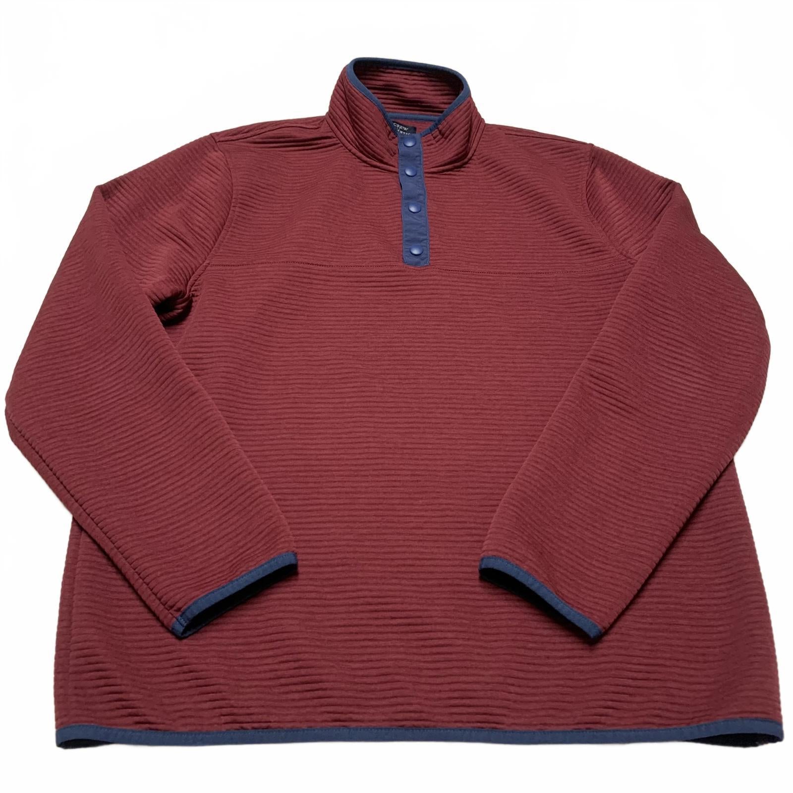 J.Crew Men's Size Large Authentic Fleece Burgundy  Pullover Jacket