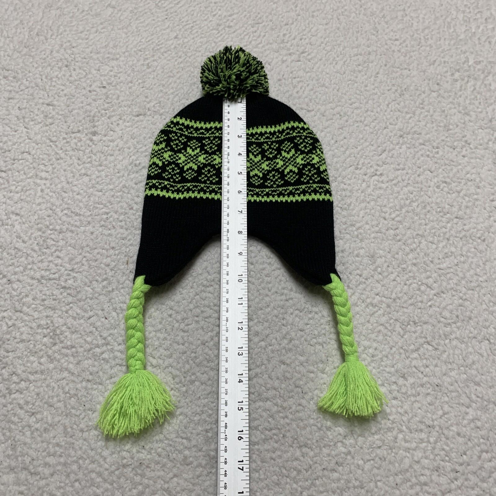 Weatherproof Youth One Size (8/20) Beanie Pom Pom Hat Braided Ear Flaps