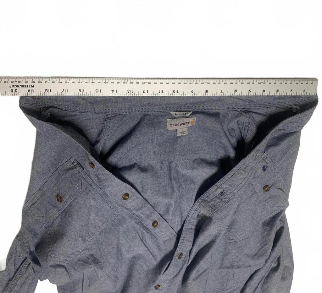 Carhartt Men’s Size Large Blue Wash Button-Up Chambray Work Shirt