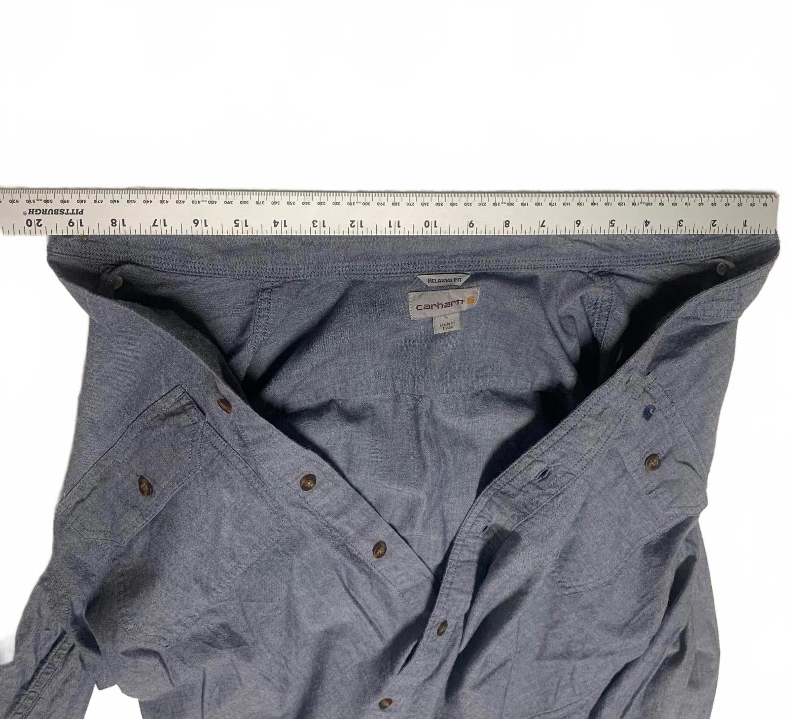 Carhartt Men’s Size Large Blue Wash Button-Up Chambray Work Shirt