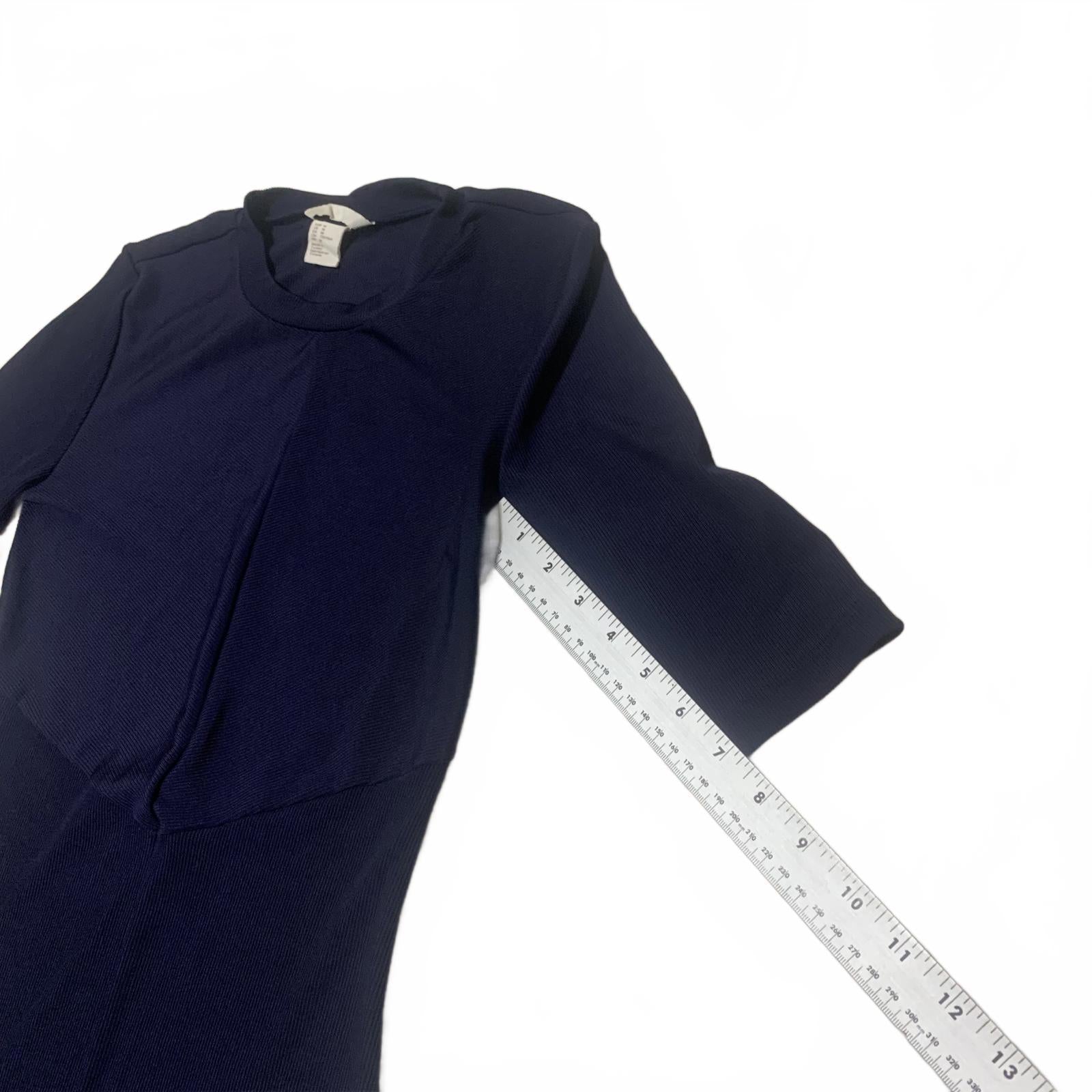 H&M Womens Size Medium Navy Blue Mid-Length Dress Half Sleeves