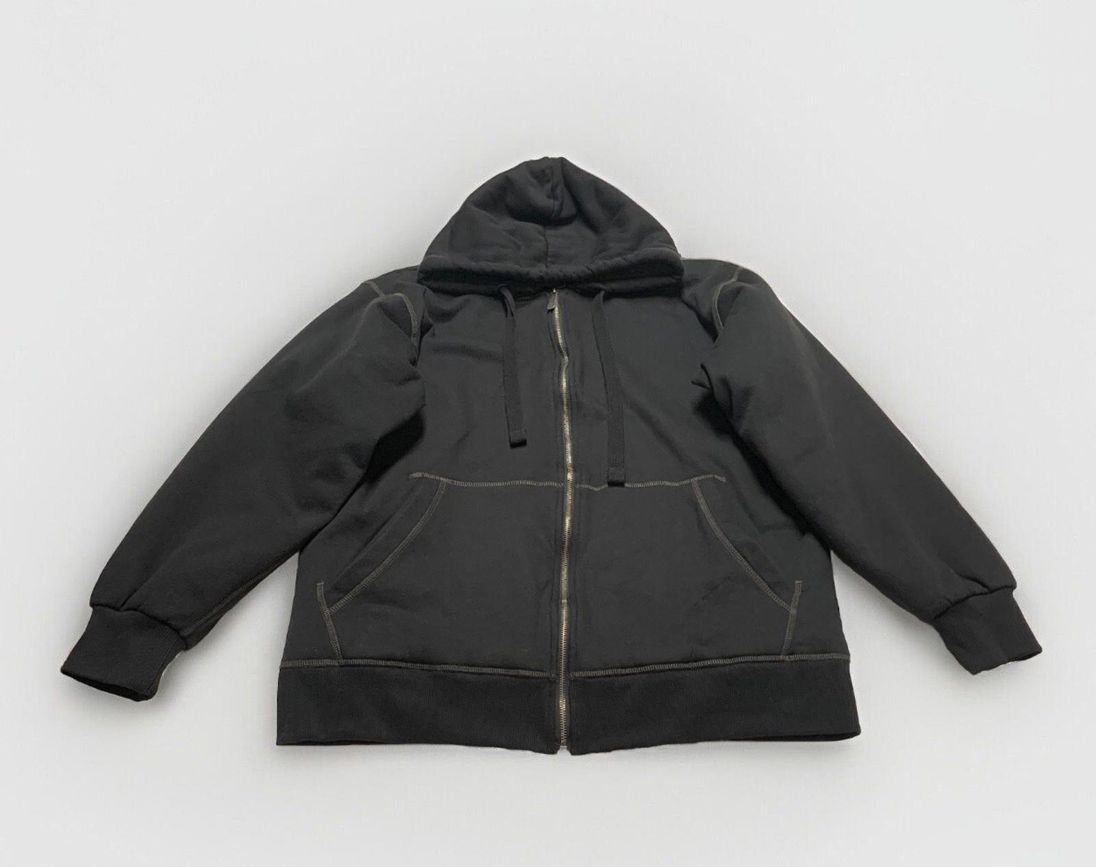 Smith's Work Wear Men's Large Black  Soft Sherpa Lined Hooded Sweater Jacket