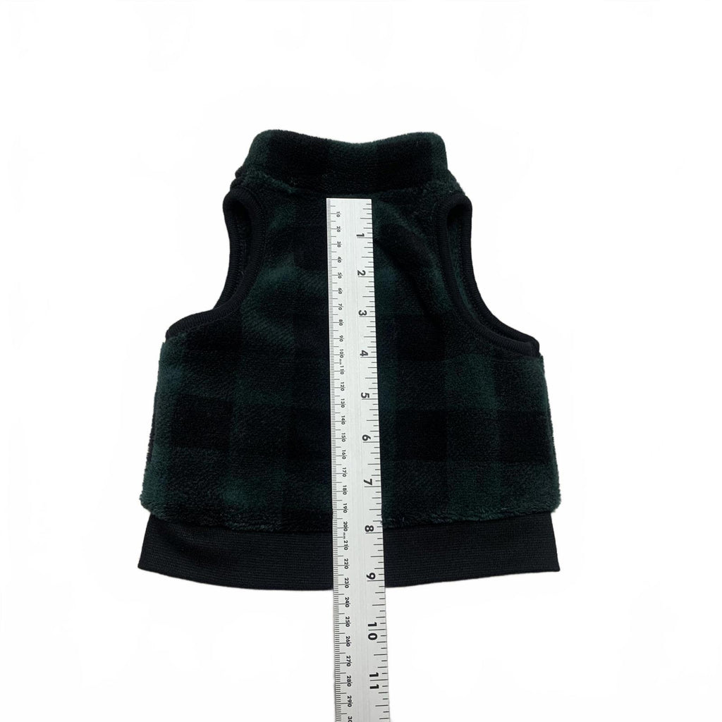 Emporio Baby Unisex 0-3 Months Green Plaid Fleece Vest