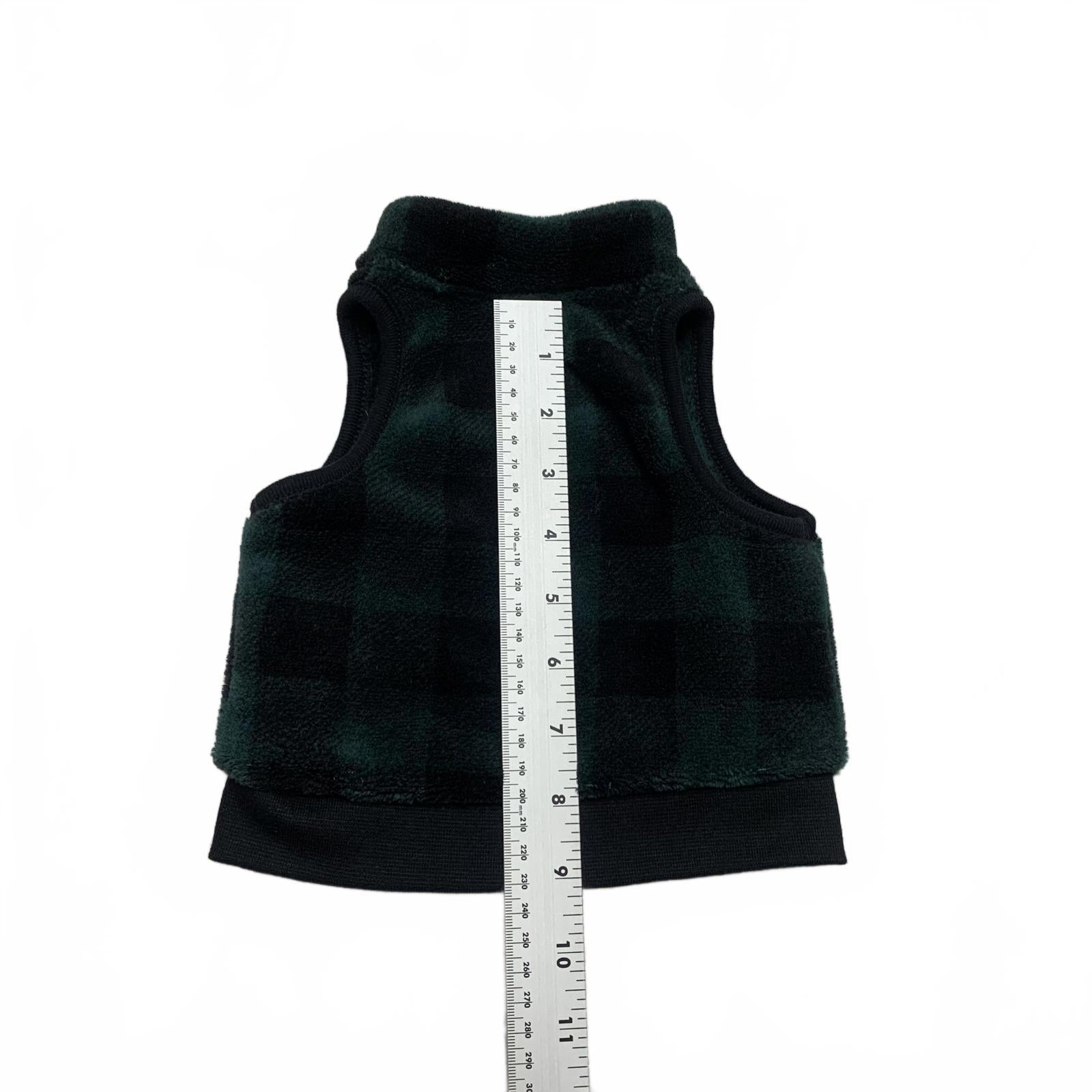 Emporio Baby Unisex 0-3 Months Green Plaid Fleece Vest