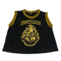 Harry Potter Kids Unisex Size L Black Yellow Hogwarts Crest Mesh Crop Top