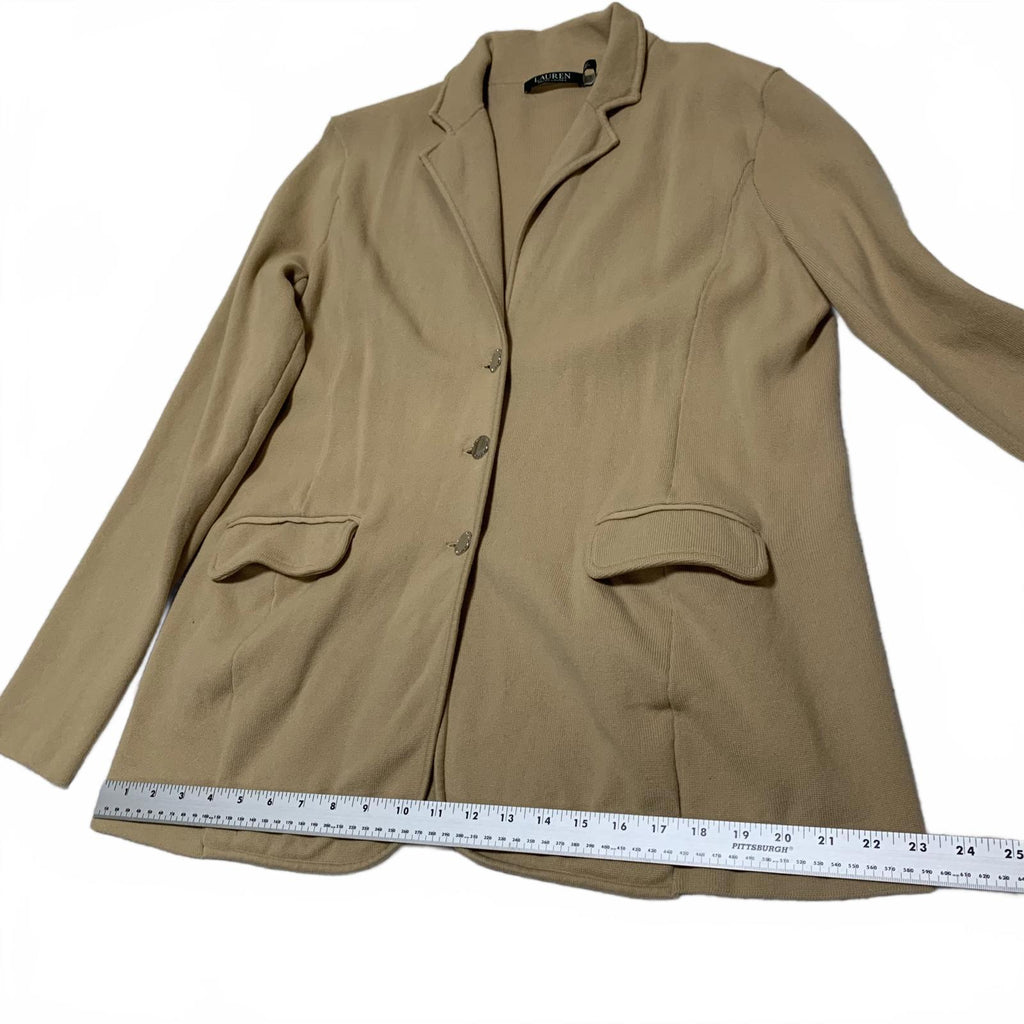 Lauren Ralph Lauren Women's Size XL Beige Blazer Jacket  Modern Lightweight