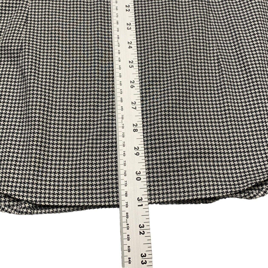 Saks Fifth Avenue Men Shirt 16 1/2 Gray Houndstooth Print Long Sleeve Button Up