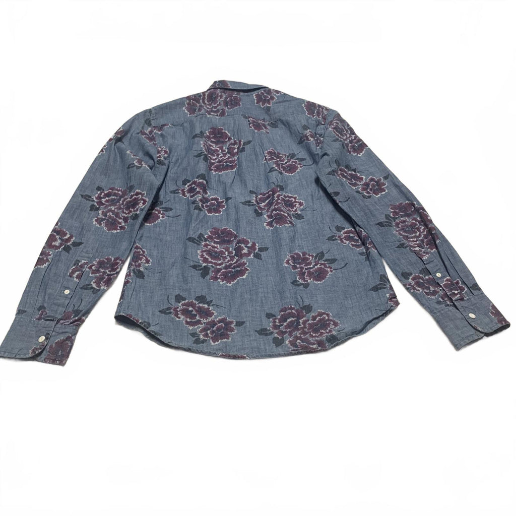 Bonobos Womens Size Small Denim Floral Print Button-Up Shirt