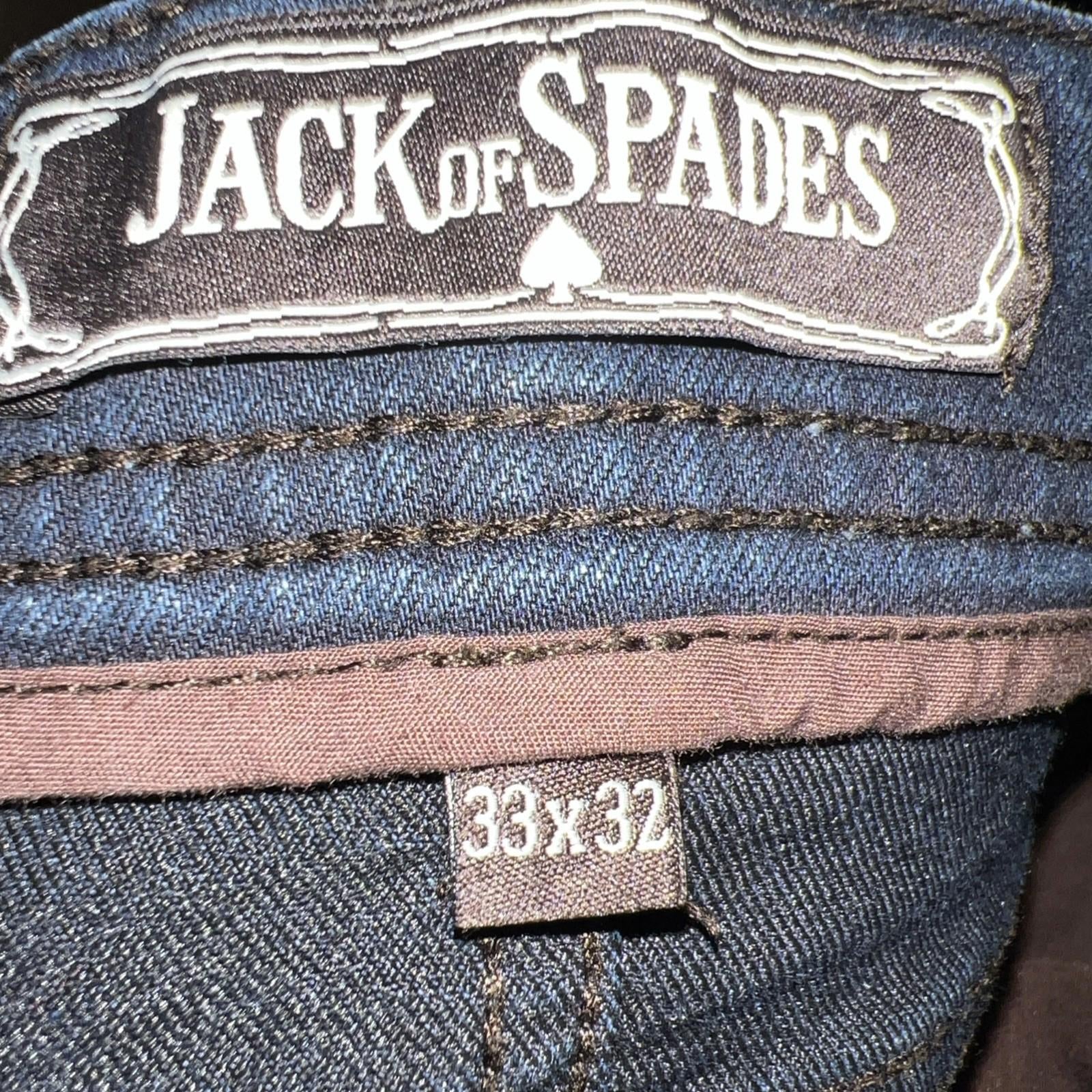 Jack of Spades Men's Jeans 33 x 26.5 Altered Dark Blue  Straight Leg Classic Fit
