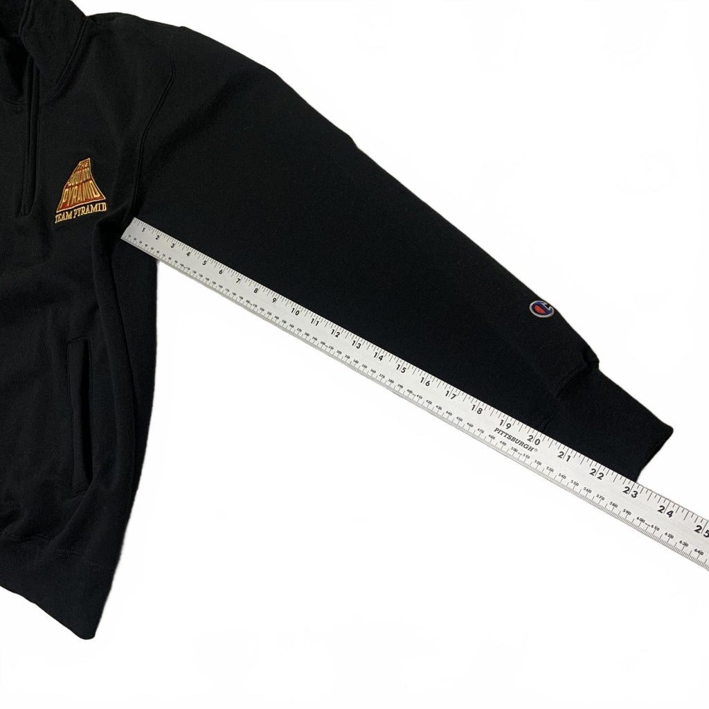 Champion Eco Authentic Men’s Team Pyramid Size L Black Quarter-Zip Sweatshirt