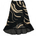 VTG Women's Size Large Black Beige Zebra Print Asynnetrical hem Skirt Unbranded