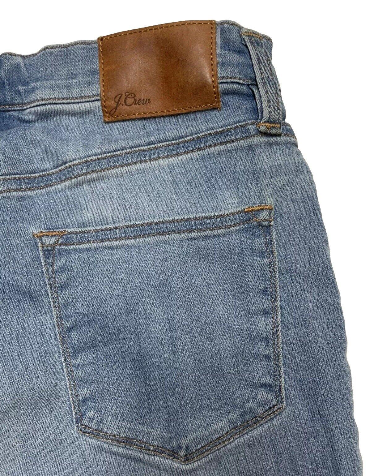 J. Crew Women's Jeans Size 27 Blue Light Wash Denim Skinny Crop Distress Raw Hem