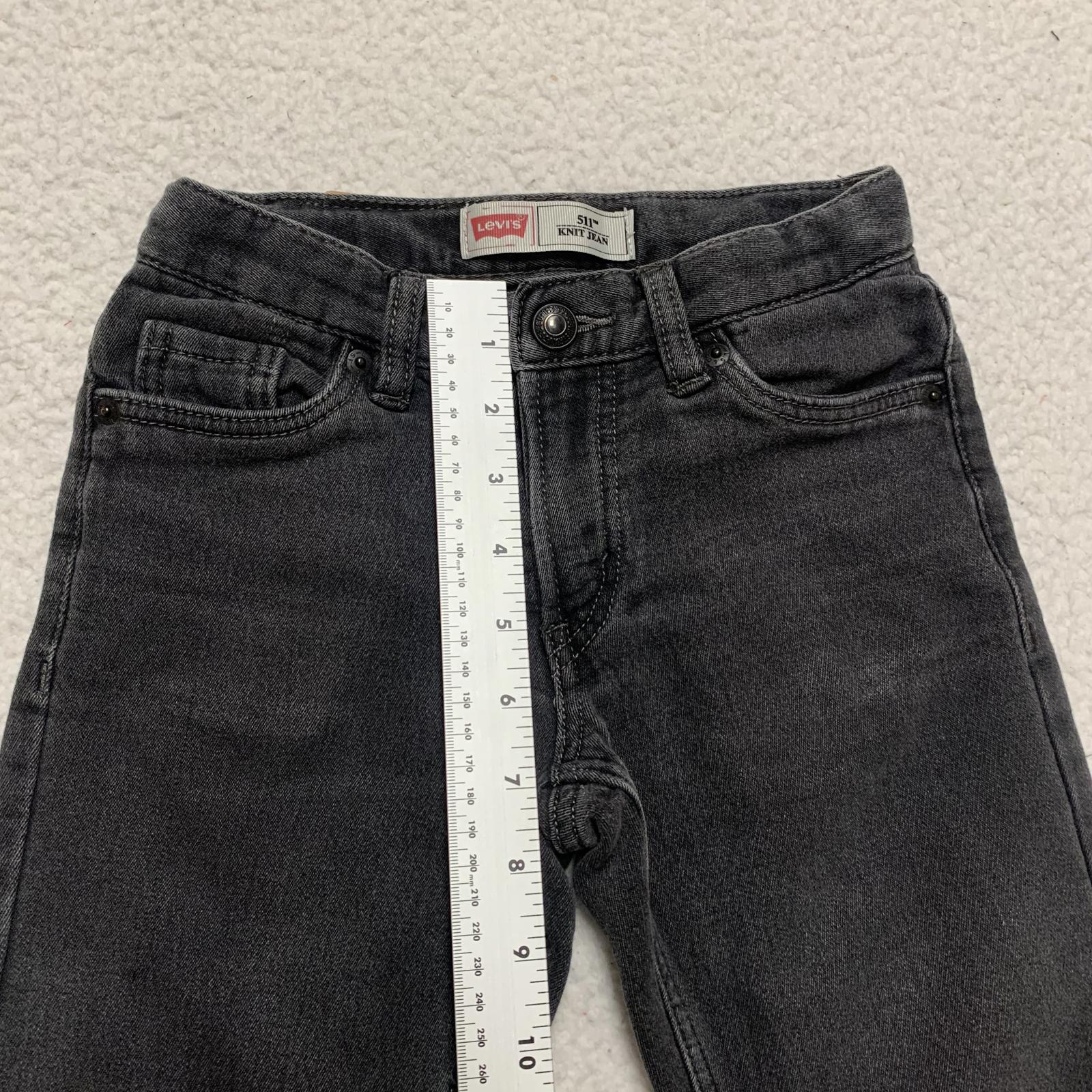 Levi's 511 Kids Size 7 Reg Gray Black Slim Fit Soft Knit Jeans W 21 x 20L Actual