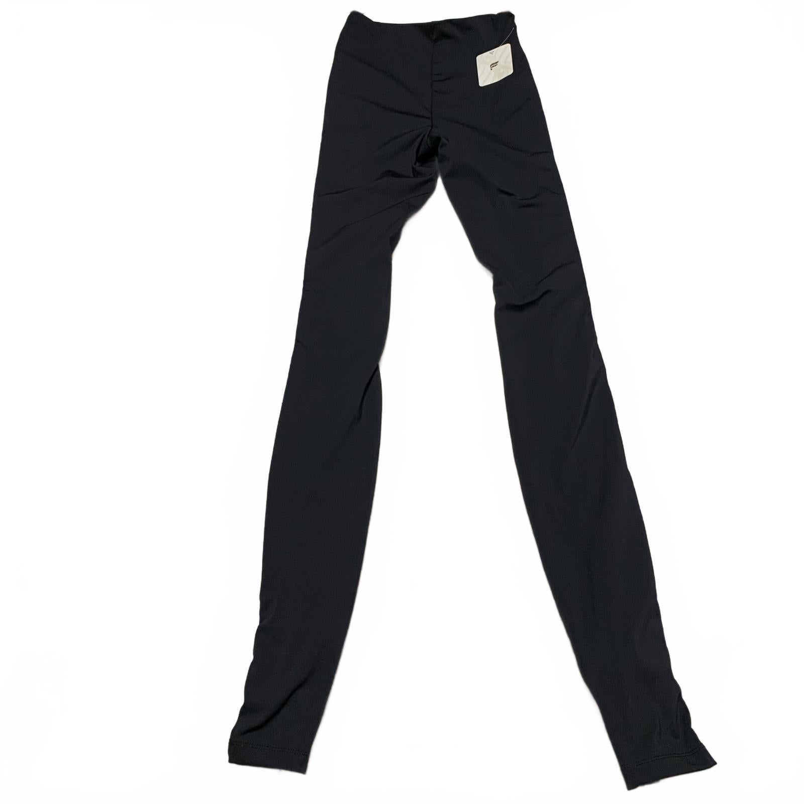 Fabletic’s Women's Size Small Black Leggings Side Stripes Ankle Zippers