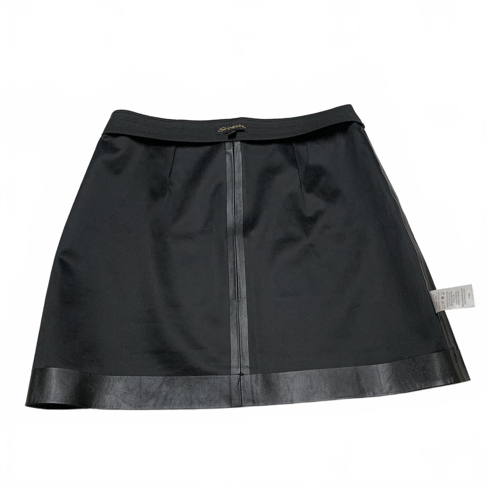 Shinestar Womens Size Medium Black Faux Leather Mini Skirt - Size M
