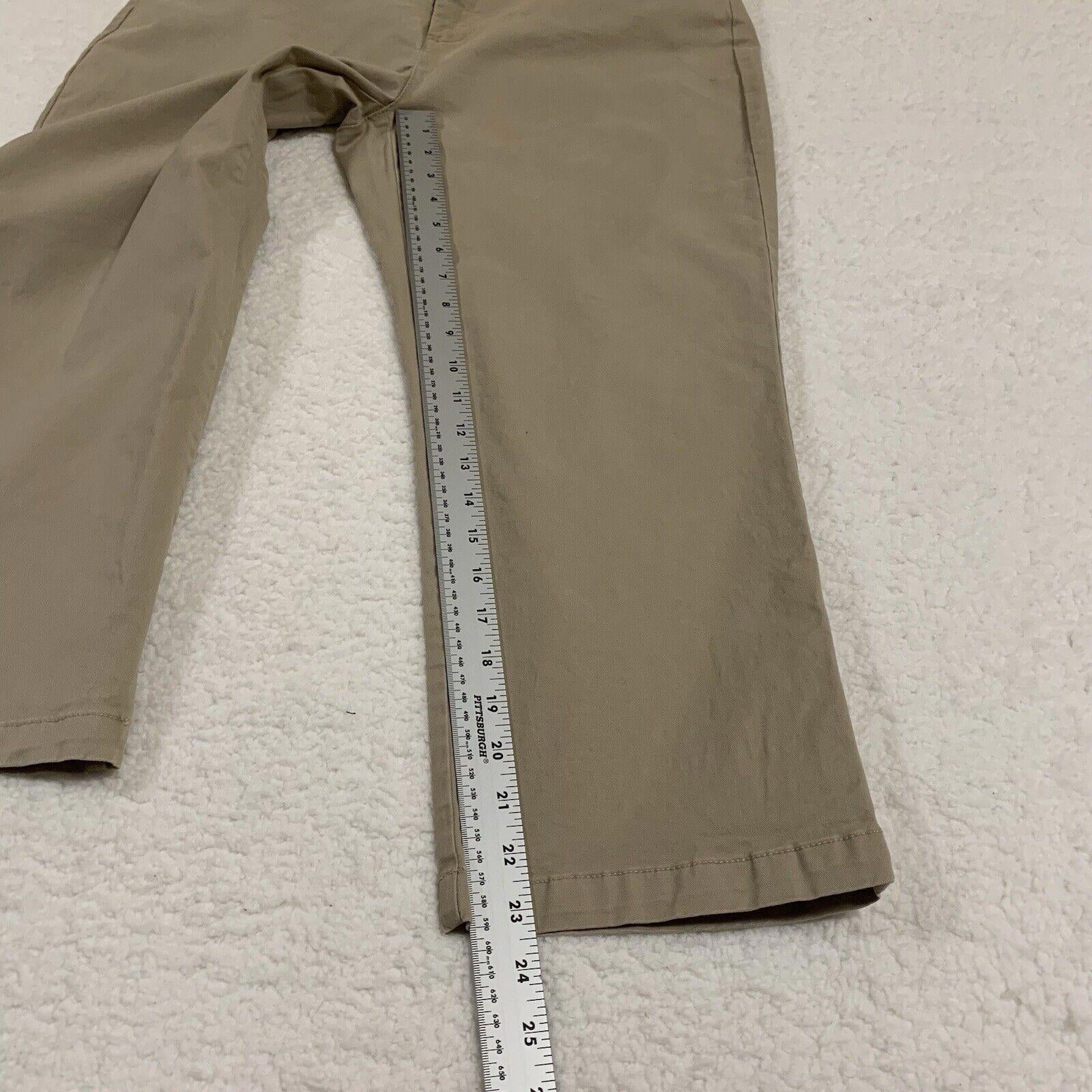 Eddie Bauer Pants Women's Size 12 Khaki Curvy  Crop Chino Straight W33.5x23.5L