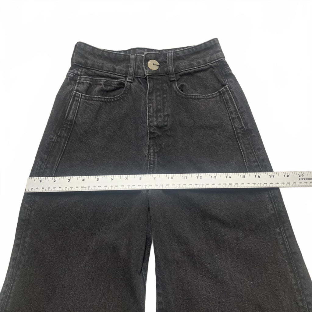Zara Women's Size 0 Wide-Leg Black Jeans 23 x 32 Actual