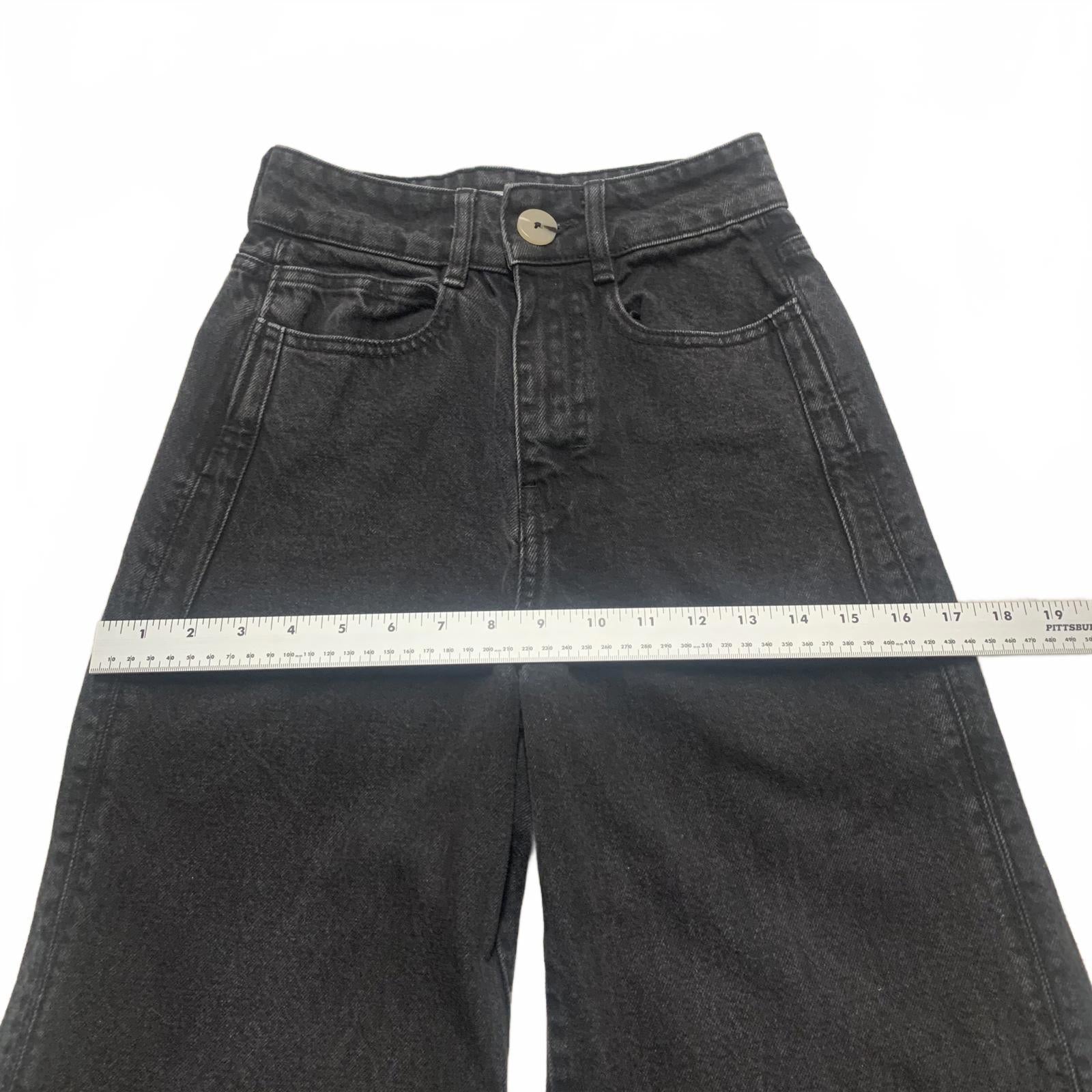 Zara Women's Size 0 Wide-Leg Black Jeans 23 x 32 Actual