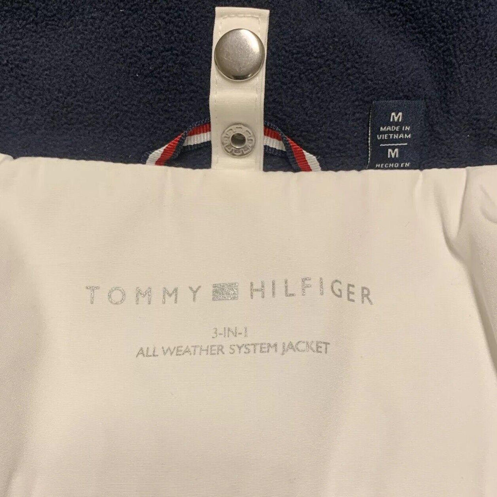 Tommy Hilfiger Women's M White Weather Hood Jacket Rain Coat