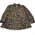 Denim & Company d&co Women's Size L Multicolor Leaf Print Shirt  Boho Fall Style