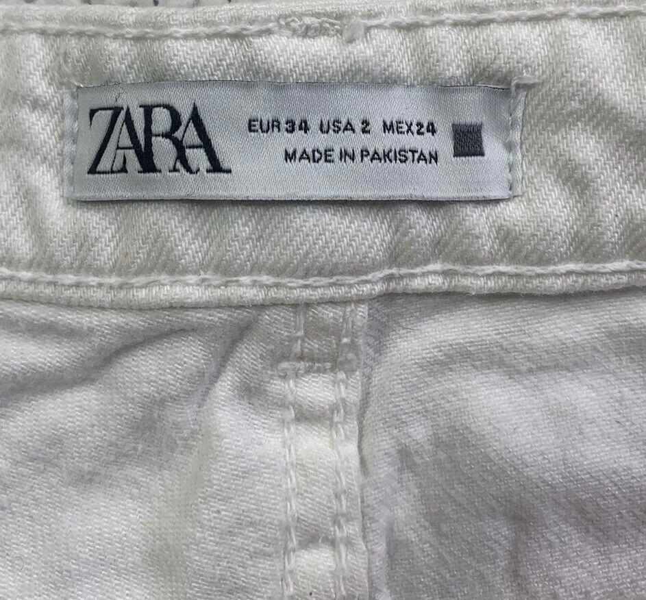 Zara Jeans Women’s  Size 2 White Wide leg RN 77302