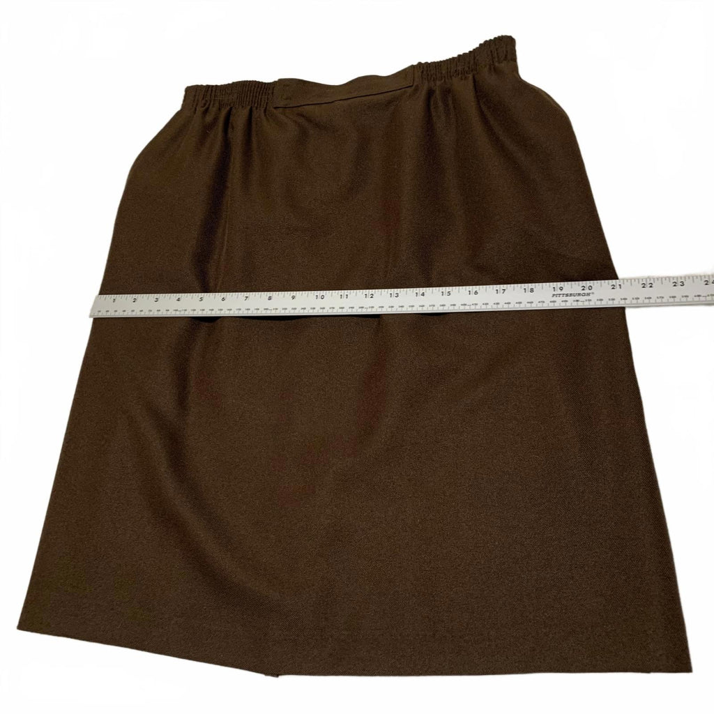 Vintage Y2K Alfred Dunner Women's Size 16 Wide Brown Polyester Skirt 2 Pockets