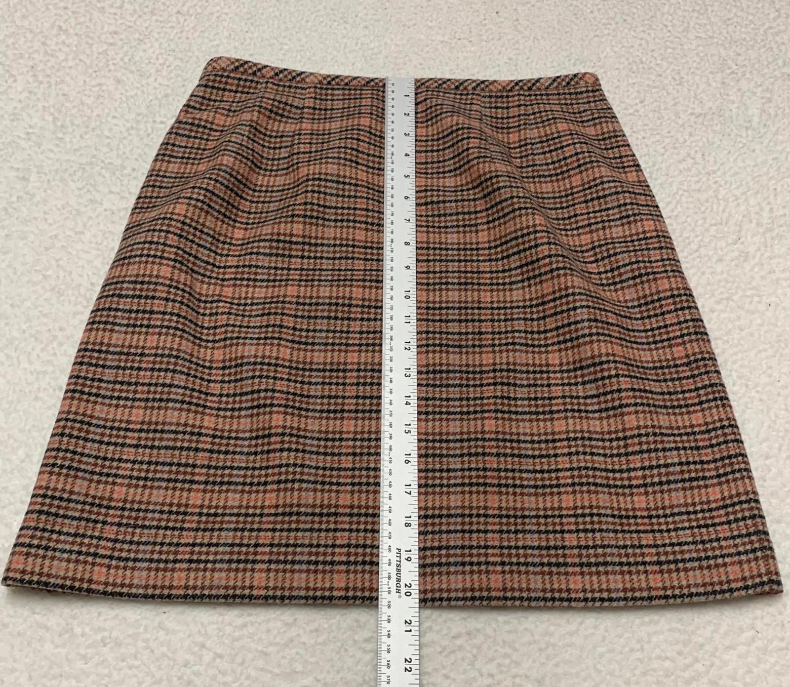 Talbots Womens S 6 Pink and Black Plaid Skirt W30 Pencil