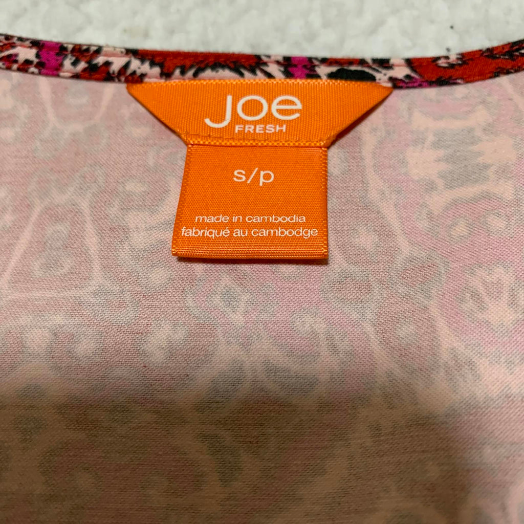 Joe Fresh Women's Size S Petite Fit V Neck Sleeveless Floral Print Sheath Dress