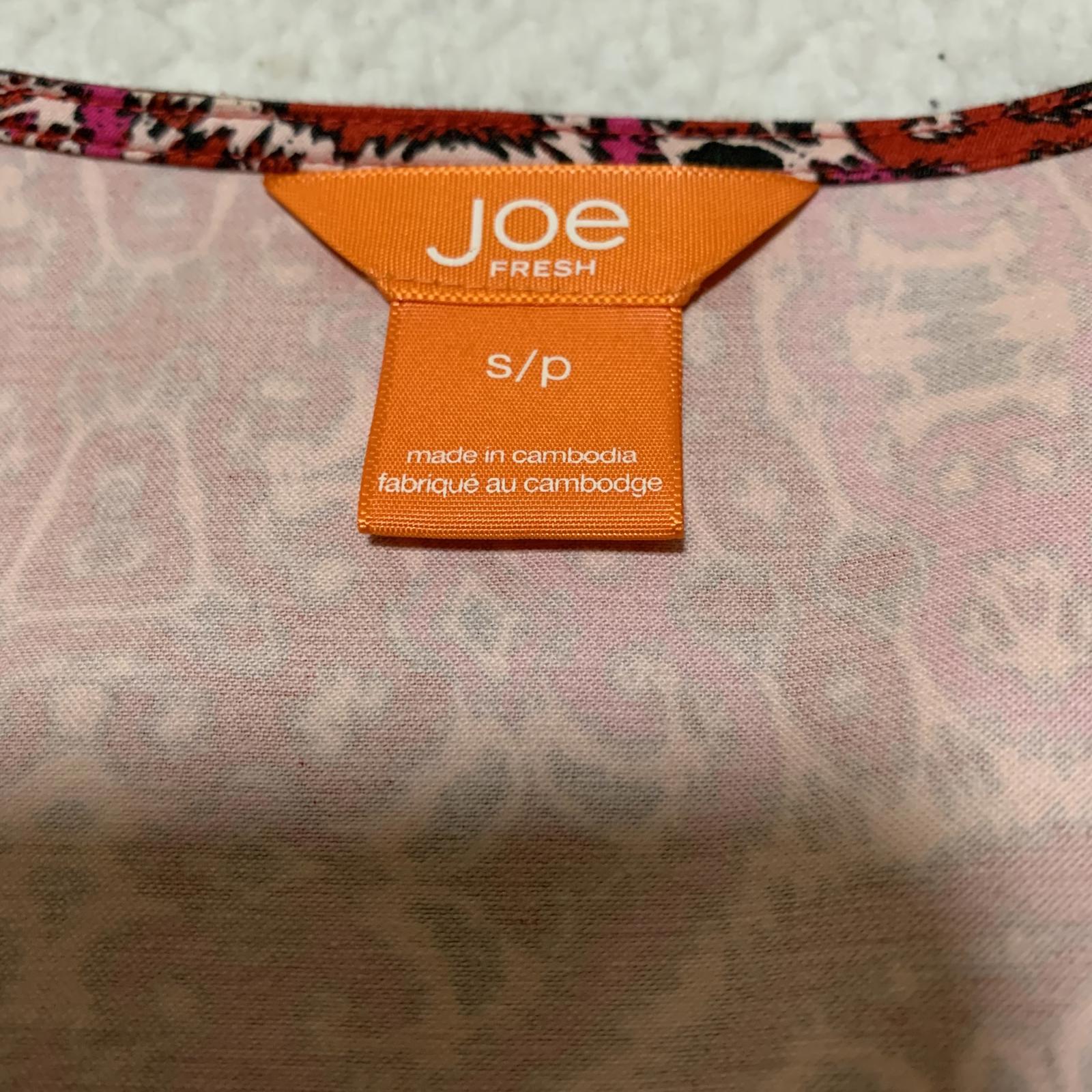 Joe Fresh Women's Size S Petite Fit V Neck Sleeveless Floral Print Sheath Dress
