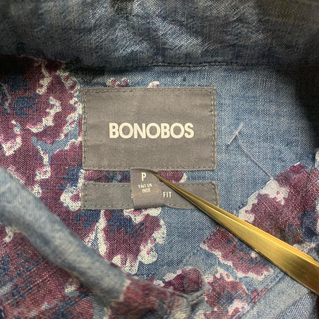 Bonobos Womens Size Small Denim Floral Print Button-Up Shirt