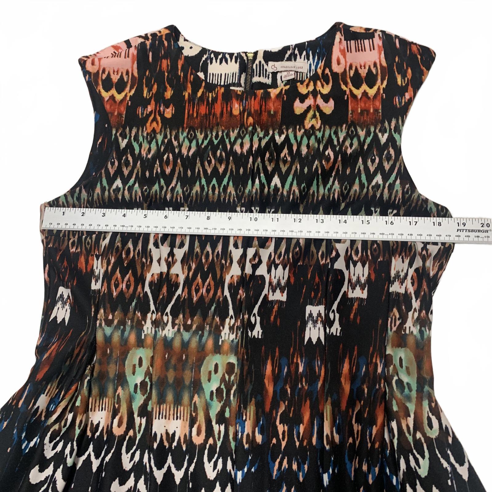 VTG db Womens Sz 14 Abstract Vibrant Patterned Summer Dress Sleeveless