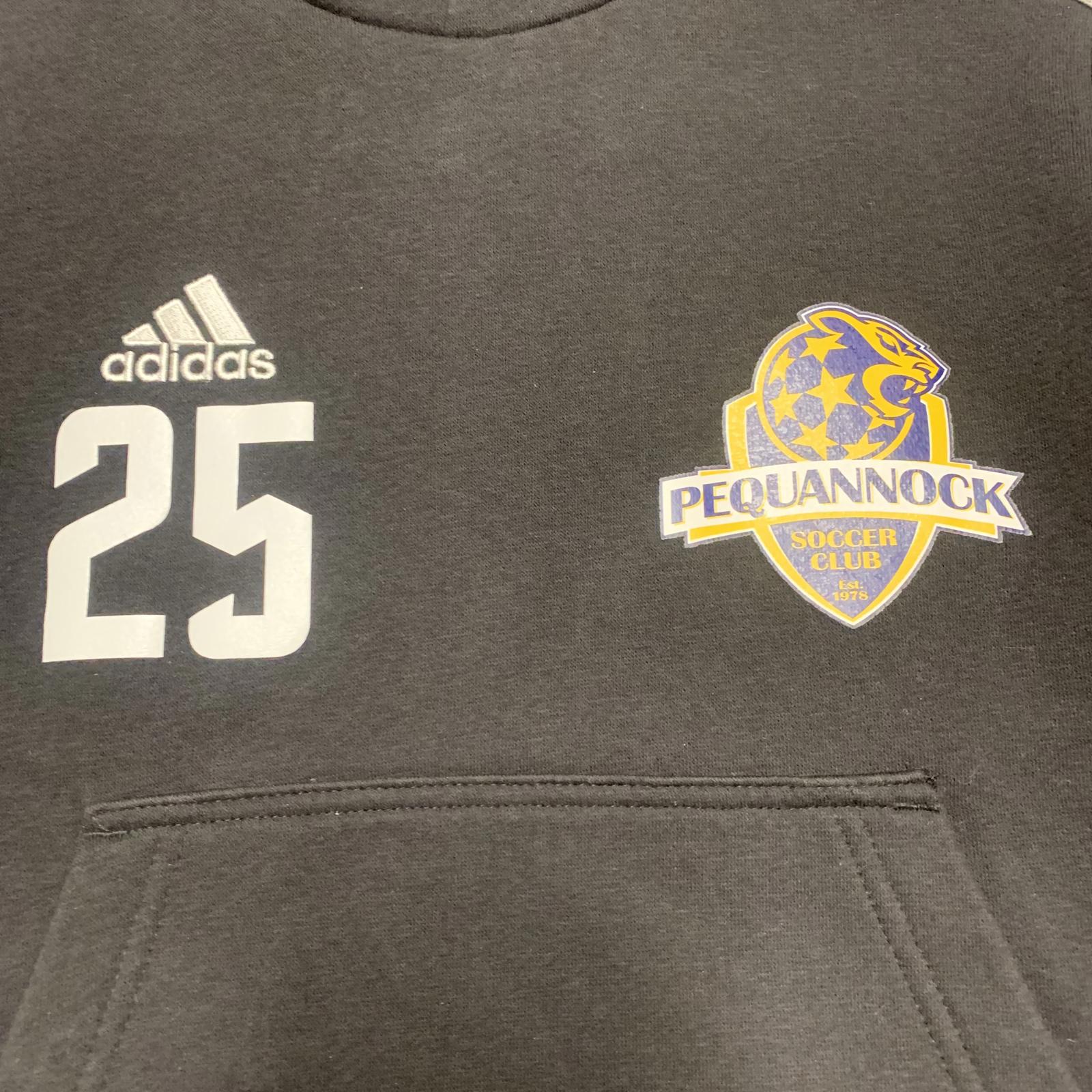 Adidas Youth Medium Black Soccer Club Hoodie Pequanock No 25