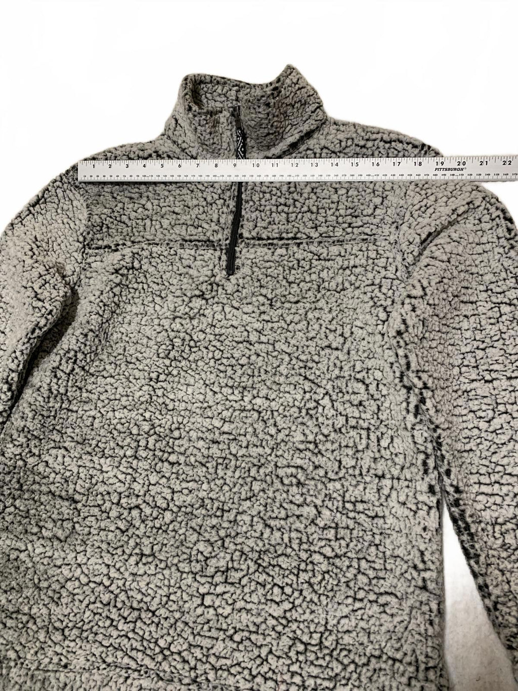 Boxercraft Men's Size M Gray Sherpa Fleece Quarter-Zip Pullover Jacket