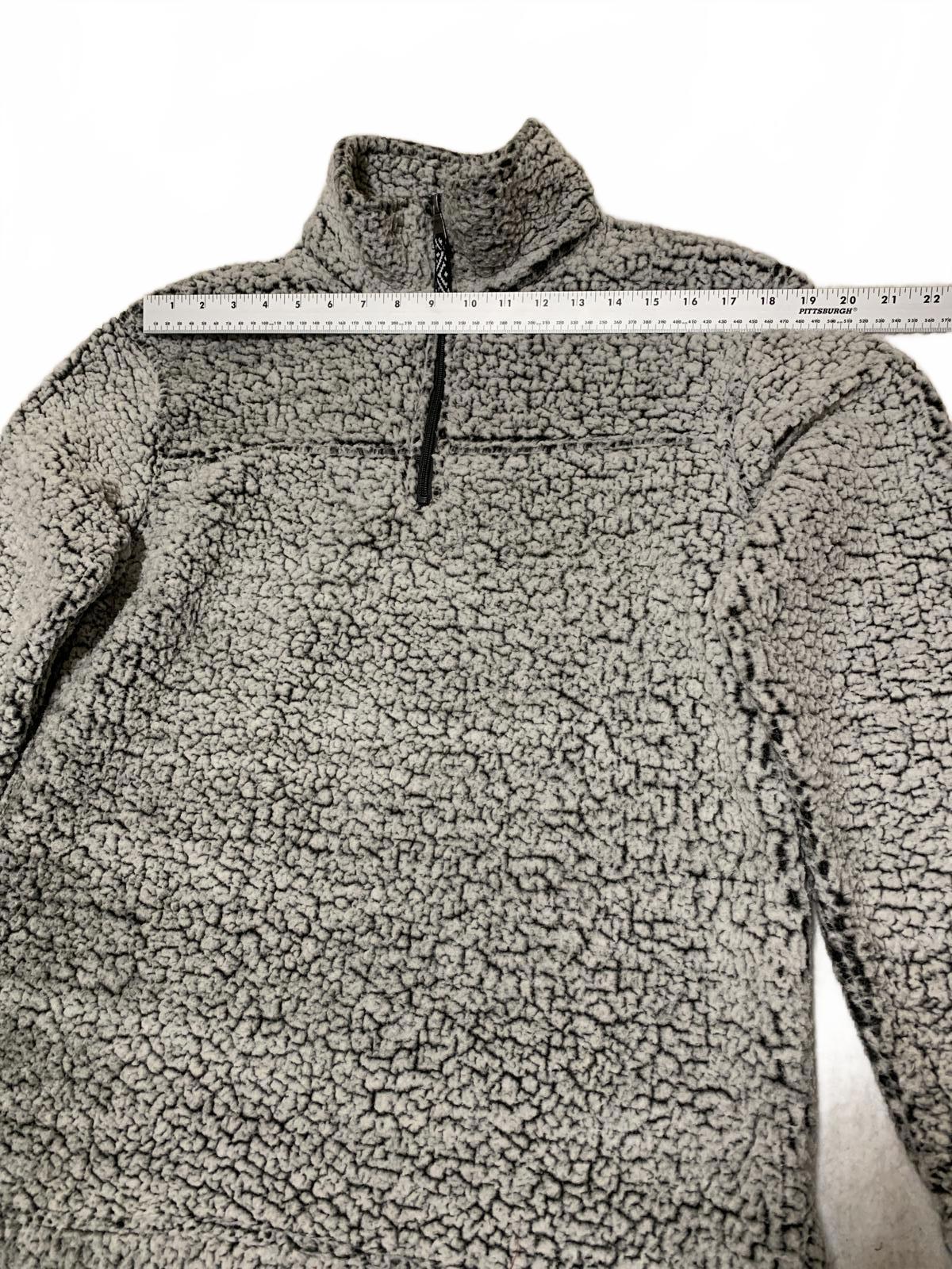 Boxercraft Men's Size M Gray Sherpa Fleece Quarter-Zip Pullover Jacket