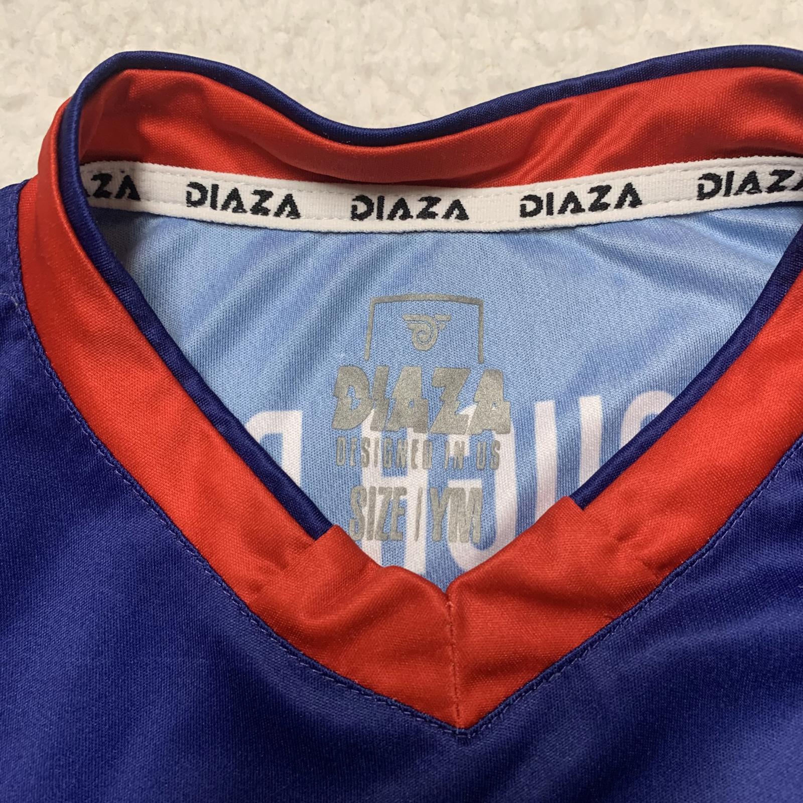 Diaza Design in US Youth Medium Blue Red Rough Riders Soccer Jersey