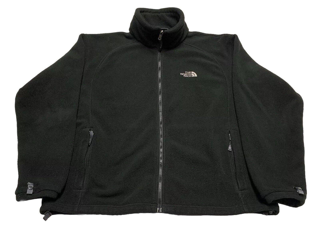 North Face Fleece Sweater Jacket Mens Sz L Black Full Zip Pockets Outdoor Winter