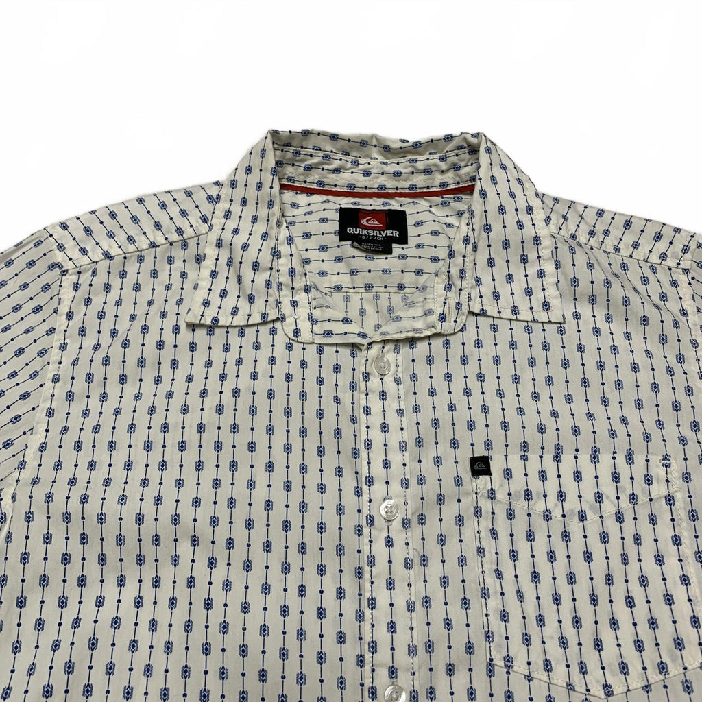 Quiksilver Men's Size Small Off-White Short Sleeve Shirt Casual Short