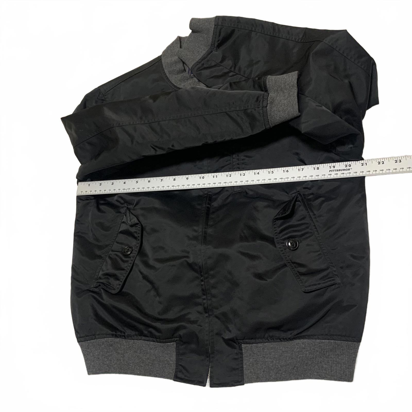 Vintage 90s Champion Co. Men's Size M Black Bomber Jacket Gray Ribbed Cuffs Hem