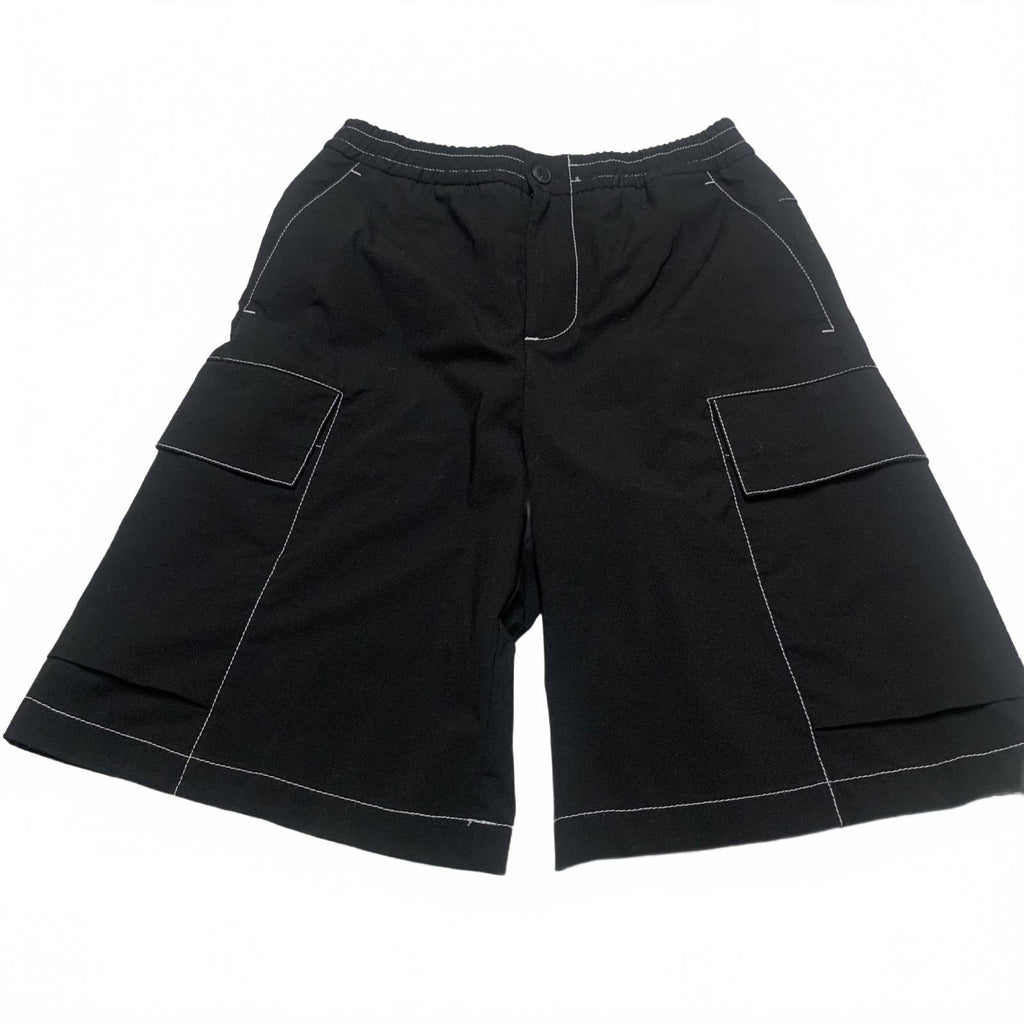 Zara Mens Sz Small Black Cargo Shorts Side Pockets W28