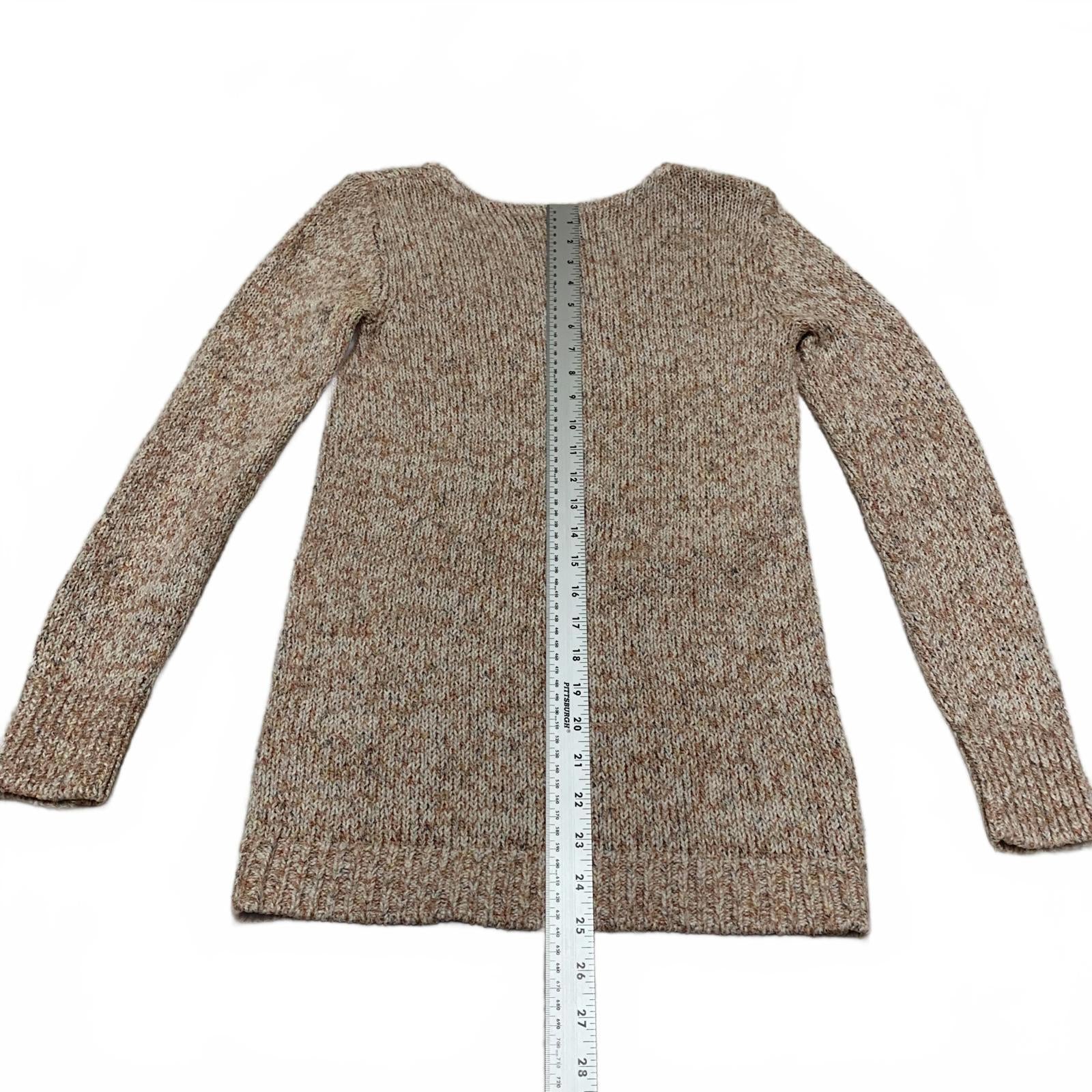 LOFT Women's Size XS Peach Knit Beige Sweater Cozy Fall Layer Long Sleeves