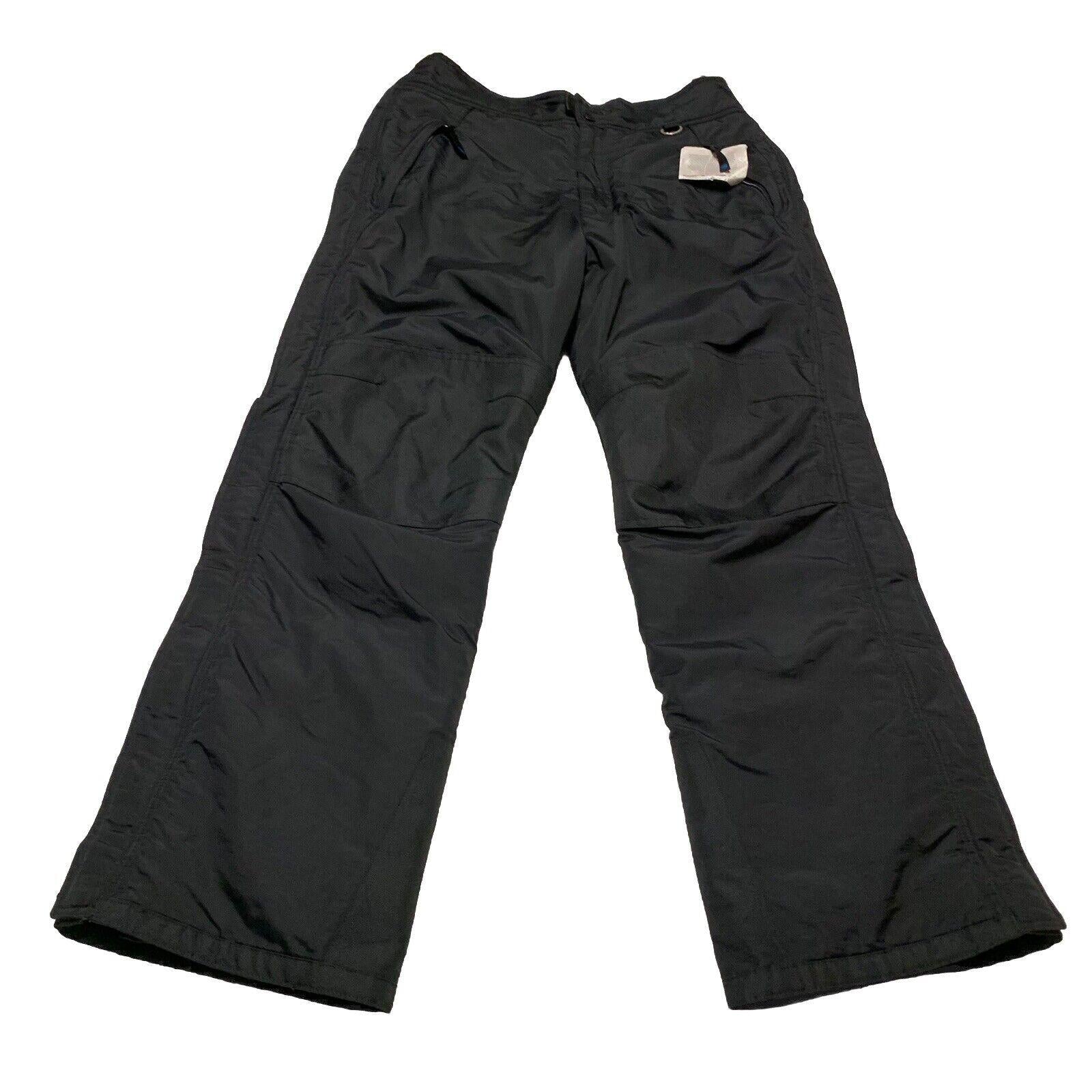 Slalom Snow Pants Men’s Size M Black Nylon Ankle Zip Pockets Ski Snowboard Storm