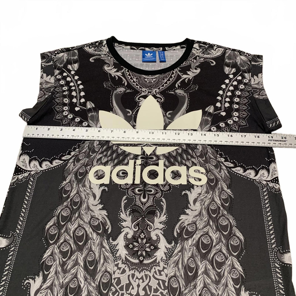 Adidas Sz S Black T Shirt  Paisley Feather Graphic Logo  Design