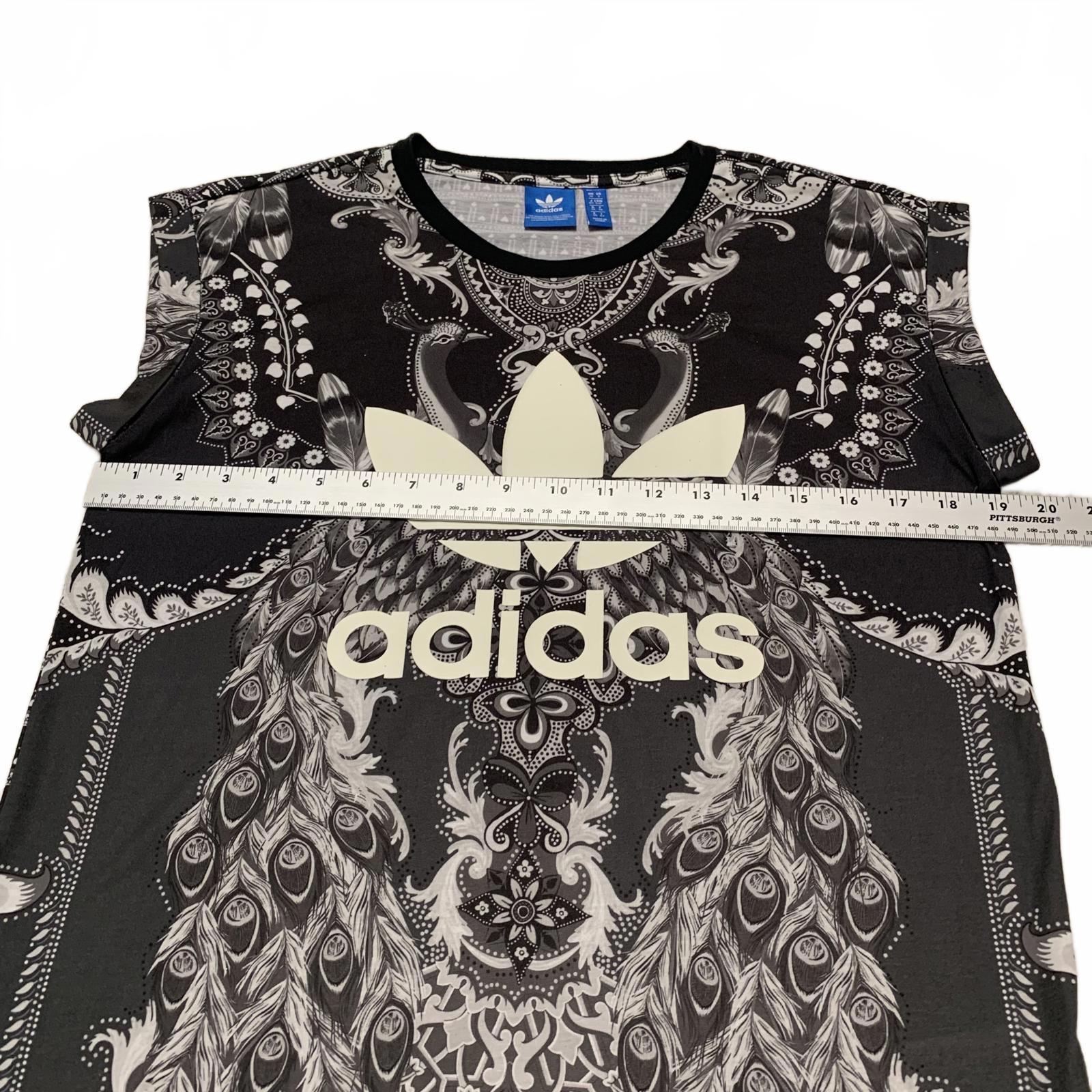 Adidas Sz S Black T Shirt  Paisley Feather Graphic Logo  Design