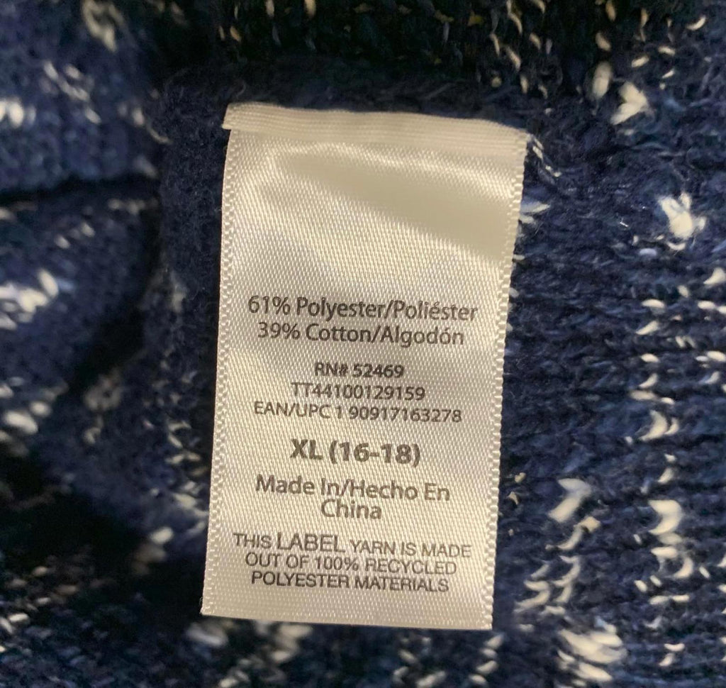 Time and True Women's Size X Large 16-18 Navy Blue Button Up Cardigan Sweater