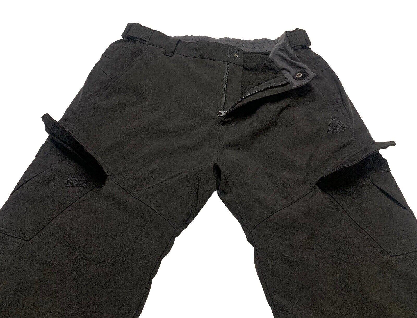 Gerry Snow Ski Pants  Black XL EG Fleece Lined Stretch Pockets Adjustable Waist