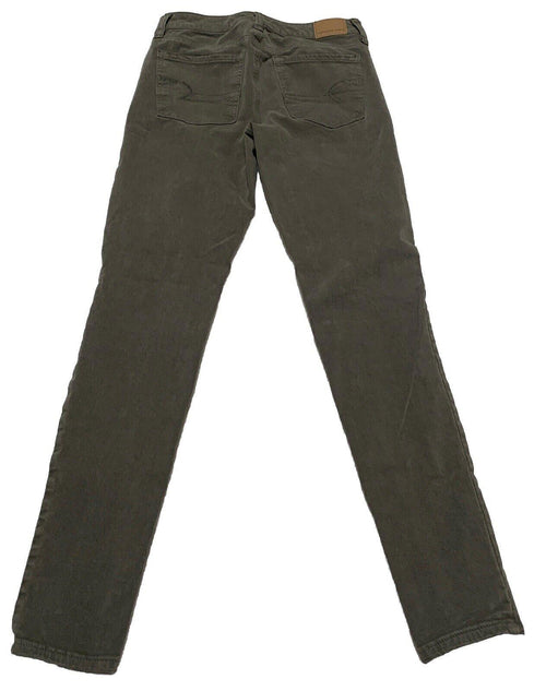 American Eagle Women's Sz 2 Reg  Grayish Green Super High Rise Stretch Jegging