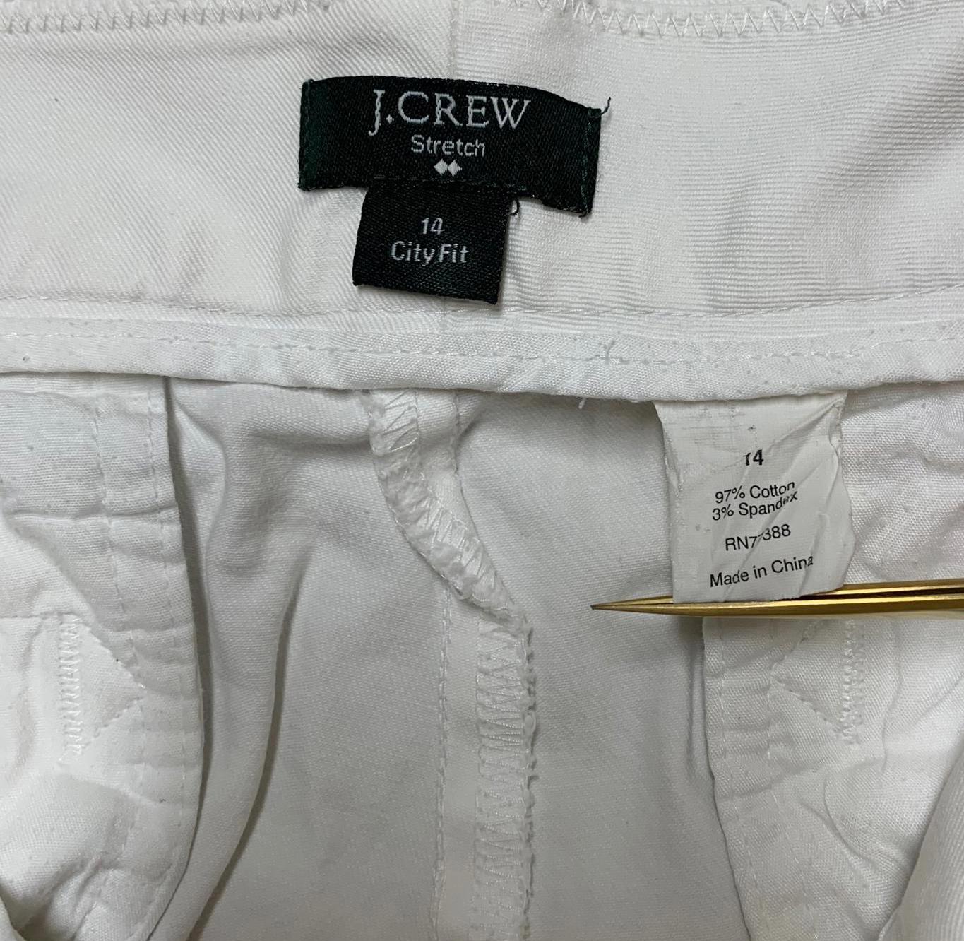 J. Crew Women’s Size 14 White Wide-Leg Cropped Pants City Fit